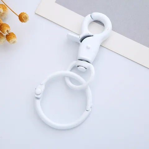 Porte-clés Mousqueton en Métal Coloré Anneaux Sautés Ouverts Clip pour Chien Accessoires de Fabrication de Bijoux Couleurs Assorties