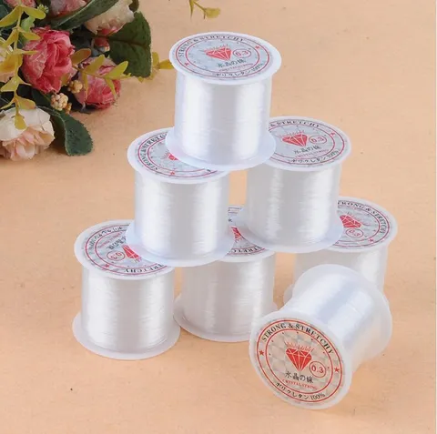 Fil de Perlage Transparent Non Élastique Ligne de Pêche DIY Fabrication de Bijoux Fil Clair pour Bracelets Colliers