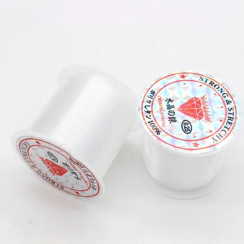 Fil de Perlage Transparent Non Élastique Ligne de Pêche DIY Fabrication de Bijoux Fil Clair pour Bracelets Colliers