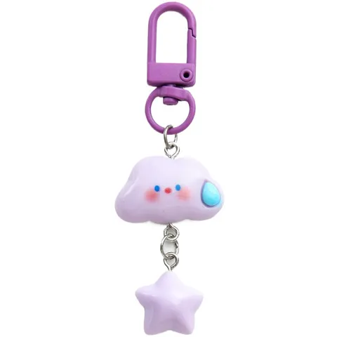 Mignon Porte-clés Nuage Étoile Dessin Animé Résine Alliage Pendentif Sac Couple Amitié Anneau Clé Kawaii Accessoires Esthétiques
