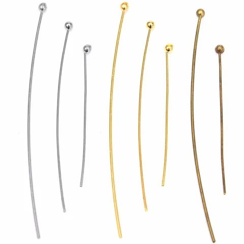 Épingles à Tête en Cuivre pour Fabrication de Boucles d'Oreilles DIY Fournitures de Bijoux Couleur Or et Argent