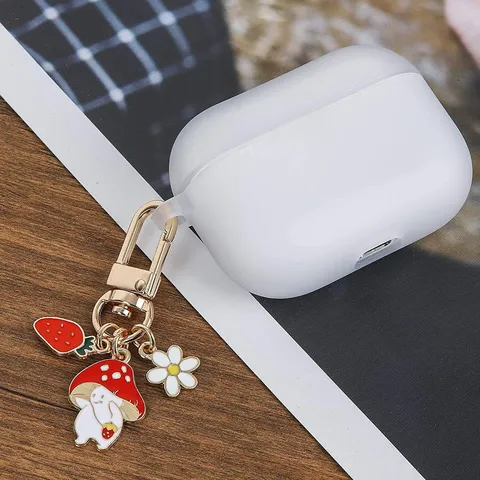 Cute Mushroom Keychain Radish Flower Alloy Bag Pendant Women Key Ring Cartoon Backpack Accessory Metal Charm