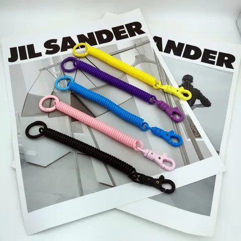 Corde à Ressort Colorée Porte-clés Anti-perte Bloc de Couleur Bracelet Sac Matériel Décoratif Accessoires de Bijoux Pendentif