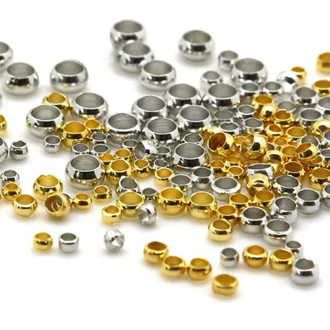 Perles à Écraser en Cuivre Perles Intercalaires Rondes Plates Matériau Métallique Électroplaqué Pour Fabrication de Bijoux DIY