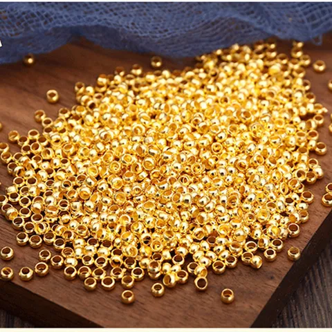 Perles à Écraser en Cuivre Perles Intercalaires Rondes Plates Matériau Métallique Électroplaqué Pour Fabrication de Bijoux DIY
