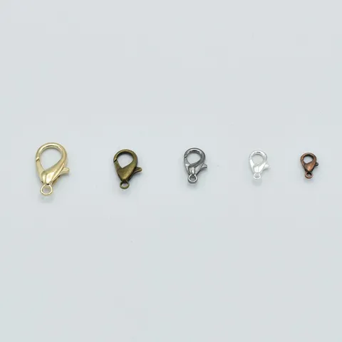 Zinc Alloy Lobster Clasp Jewelry Findings Metal Lobster Claw Clasps For Necklace Bracelet DIY Handmade Crafting Gold Silver Plated