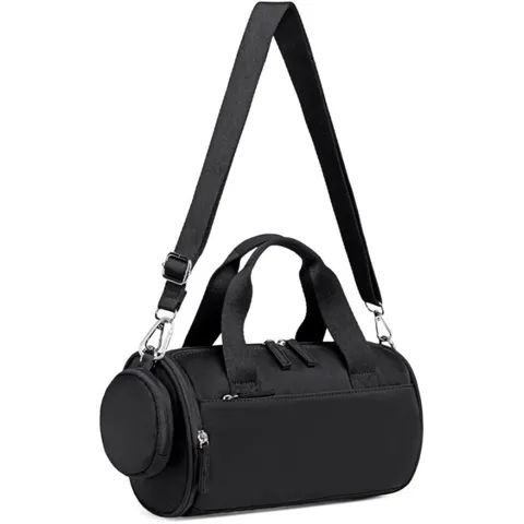 Nylon Duffel Bag Casual Travel Fitness Sports Luggage Bag With Chain And Stitching Details For Unisex