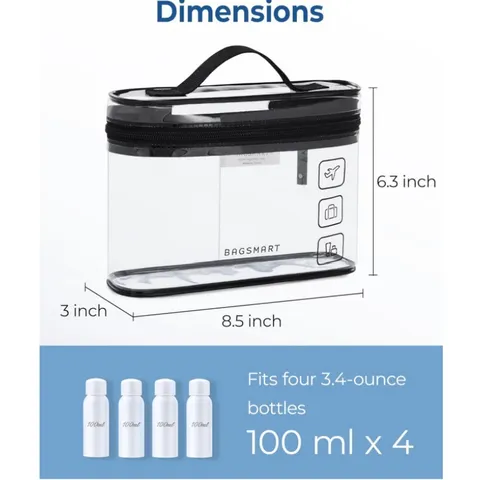 Waterproof Clear Travel Toiletry Bag Set Transparent Cosmetic Makeup Pouch Organizer With Zipper And Handle For Women
