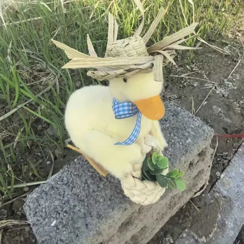 Adorno para Mascotas de Nido de Pájaro y Sombrero de Paja Tejido a Mano Material de Planta Natural Estilo Pastoral Decoración de Sala de Estar