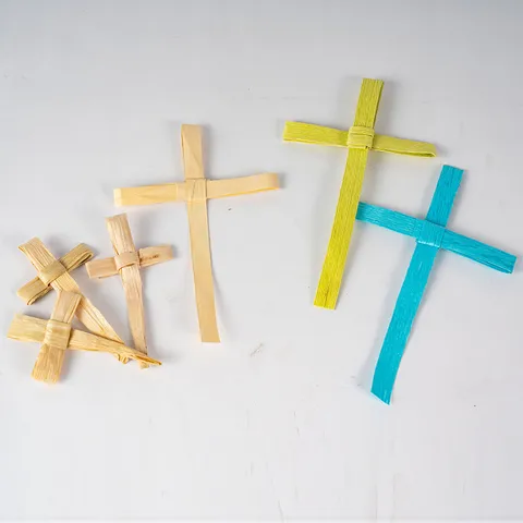 Colgante de Pared de Cruz Tejida a Mano de Fibra Vegetal Natural Minimalista Iglesia Decoración de Pared Celebración
