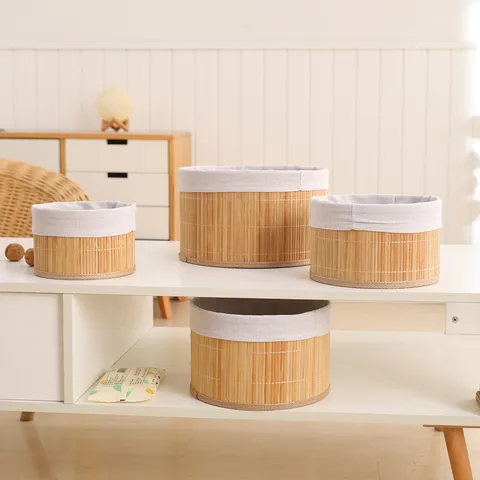 Handwoven Cotton Rope Storage Baskets Woven Organizer Bins Decorative Storage Bins For Home Desktop Shelf