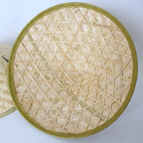 Handmade Woven Bamboo Lampshade Pastoral Style Hanging Lamp Cover Natural Plant Leaf Decor Home Decoration
