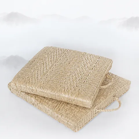 Handmade Natural Cattail Grass Square Portable Cushion Bay Window Mat Tatami Floor Mat Home Living Room Bedroom Decor