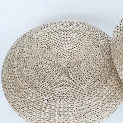 Japanese Tatami Window Cushion Nordic Living Room Floor Mat Thickened Straw Woven Pouf Cushion Seat Pad