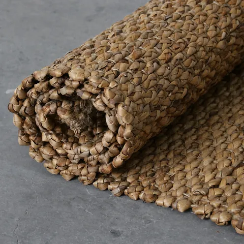 Natural Water Hyacinth Woven Sauna Blanket Handcrafted Plant Fiber Floor Mat Traditional Straw Carpet For Living Room Home Decor
