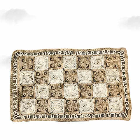 Handmade Natural Straw Woven Front Door Mat Rectangular Floor Mat Bedroom Bay Window Pad Home Decor Rug