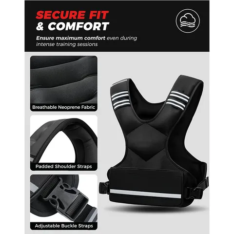 Adjustable Weighted Vest For Men Women Fitness Running Strength Training Workout Neoprene Weighted Vest With Removable Weight Pockets