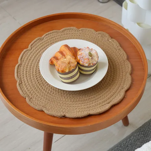 Nordic Ins Style Cotton Rope Woven Placemat Kitchen Dining Table Heat Insulated Pot Mat Round Braided Coaster Home Decor