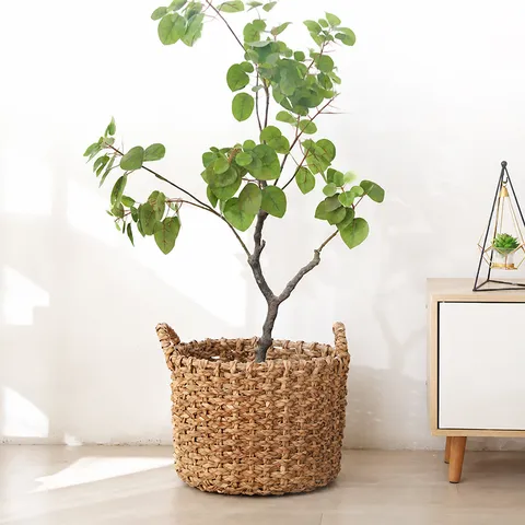 Nordic Handmade Rattan Woven Flower Pot Basket Natural Plant Storage Basket Desktop Flowerpot Home Decor Organizer