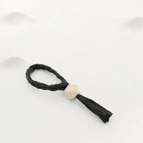 Hand Woven Paper Rope Water Hyacinth Wooden Bead Napkin Ring Western Table Decor Napkin Holder Tableware Accessory
