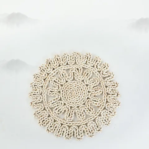 Handmade Natural Straw Placemat Woven Table Mat Rustic Farmhouse Kitchen Dining Room Table Decor Heat Resistant Pad