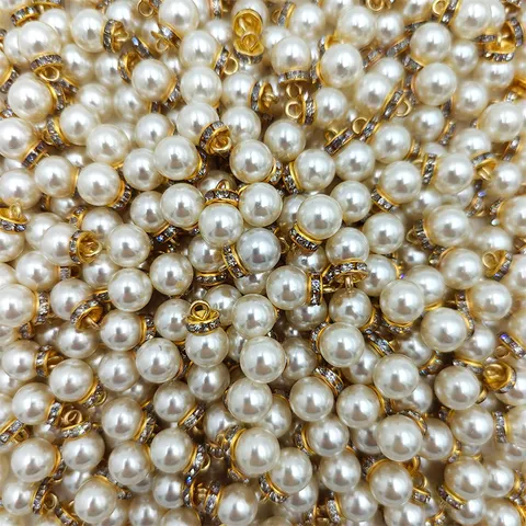 Artificial Pearl Pendant Rhinestone Alloy DIY Handmade Jewelry Making Findings Loose Beads Charm Accessory