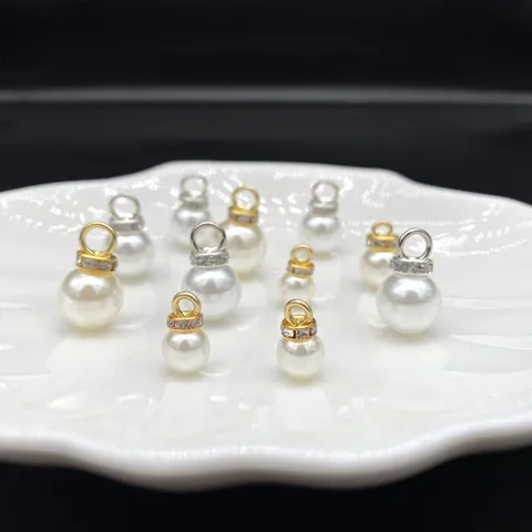 Artificial Pearl Pendant Rhinestone Alloy DIY Handmade Jewelry Making Findings Loose Beads Charm Accessory