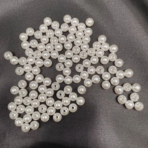 ABS Imitation Pearl Beads Bulk 3mm-20mm Round Loose Beads With Hole For DIY Jewelry Making Clothing Crafts Accessories