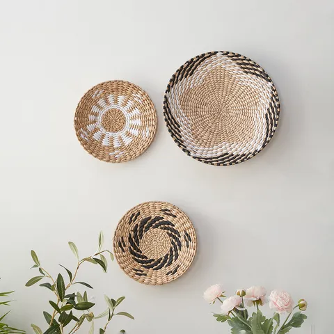 Cheiropoiiti Fyletiki Diakosmisi Toichou apo Fysiko Chorto Bohemiou Styl Stroggylo Disko Wall Art Gia Saloni Krevatokamara