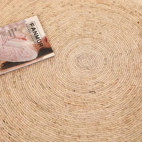 Handmade Woven Straw Tassel Round Area Rug Natural Plant Fiber Floor Mat Boho Home Decor Living Room Bedroom Wall Hanging