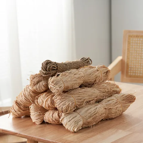 Natural Raffia Grass And Seagrass Rope Bundle Handmade DIY Craft Weaving Material Multi-Functional Decorative Cord