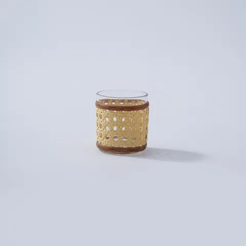 Handmade Rattan Woven Glass Vase Retro Wicker Hydroponic Flower Bottle Tabletop Decorative Ornaments Home Decor