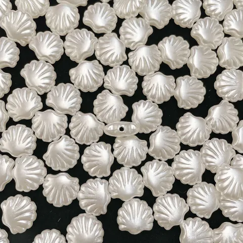 Imitation Pearl Scallop Beads Mini Straight Hole Shell For DIY Jewelry Making Bracelet Phone Chain Craft Accessories