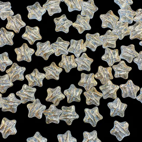 Perline in Acrilico Pentagramma con Onde d'Acqua Stampate in Oro DIY Braccialetto Fatto a Mano Colla Crema Accessori per Gioielli