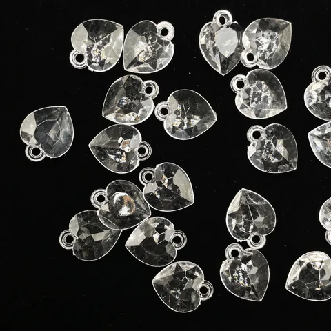 Transparent Acrylic Heart Pendants Beads DIY Jewelry Making Accessories Crystal Heart Shape Craft Charms For Bracelets