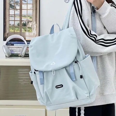 Damen Casual Nylon Rucksack Japanischer Stil Große Kapazität Schultasche Reise Daypack Mode Mehrfachtasche Büchertasche