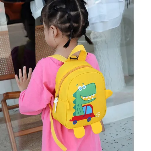 Kids Anti-Lost Cute Dinosaur Backpack Lightweight Nylon School Bag Toddler Travel Daypack For Boys And Girls