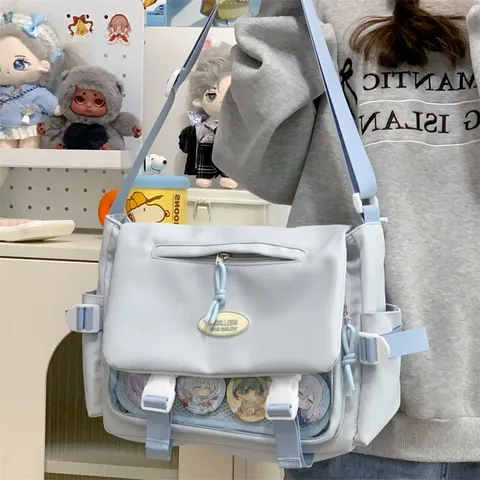 Preppy Stil Süße Mädchen Umhängetasche Japanische Ins Studenten Große Kapazität Messenger Bag Transparente Ita Bag
