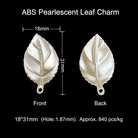 Pearlescent Leaf Shape DIY Jewelry Beads Plastic Resin Loose Beads For Bracelet Phone Charm