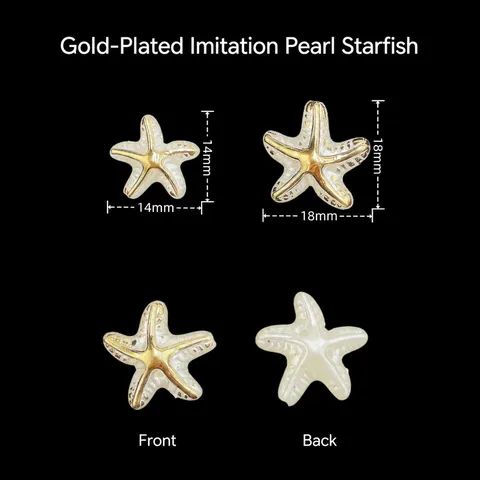 ABS Pearlescent Gilded Starfish Beads DIY Jewelry Making Accessories Ocean Style Plastic Resin Beads For Bracelet Phone Charm