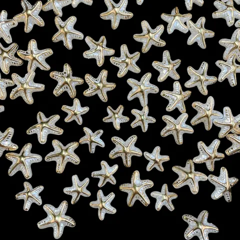 ABS Pearlescent Gilded Starfish Beads DIY Jewelry Making Accessories Ocean Style Plastic Resin Beads For Bracelet Phone Charm