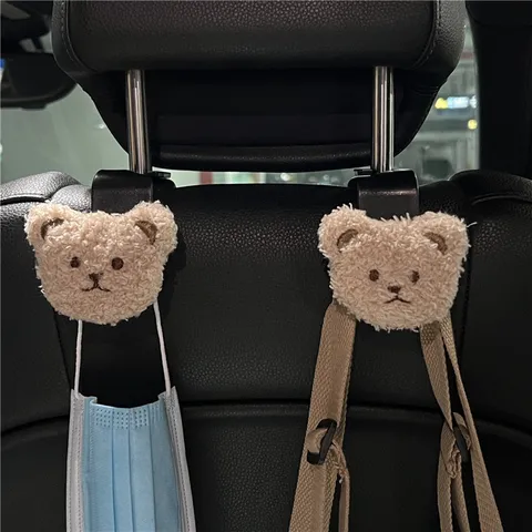 Leuke Cartoon Beer Autohaak Creatieve Multifunctionele Decoratieve Voertuig Achterstoel Opslag Haak Interieur Accessoires