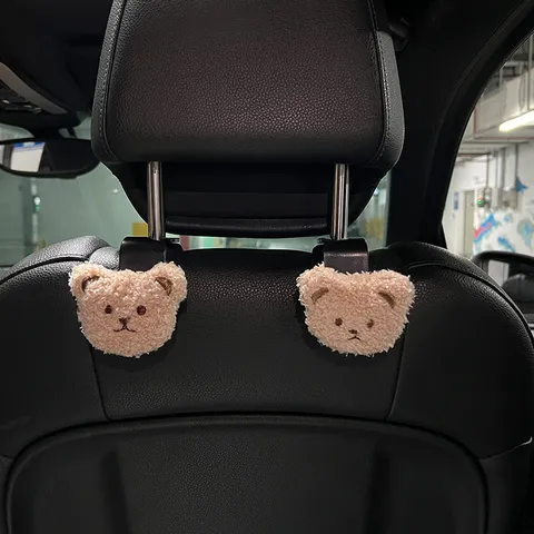 Leuke Cartoon Beer Autohaak Creatieve Multifunctionele Decoratieve Voertuig Achterstoel Opslag Haak Interieur Accessoires