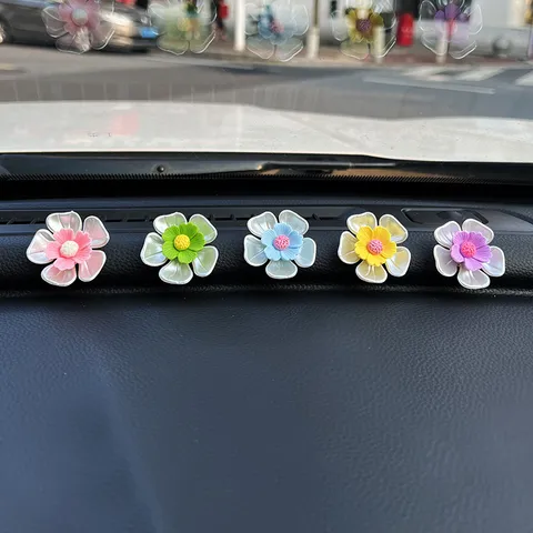 Leuke Hars Bloemen Auto Dashboard Ornament Roterende Bloemblad Spinner Genezing Auto Interieur Decor Creatief Geschenk