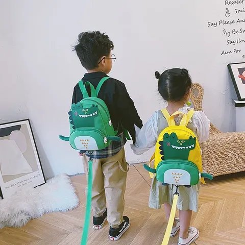Kids Dinosaur Cartoon Backpack Waterproof Nylon School Bag Cute Lightweight Casual Daypack For Boys And Girls
