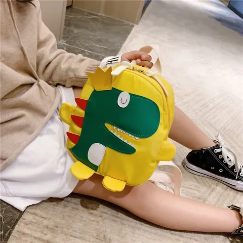Kids Cute Cartoon Dinosaur Backpack Lightweight Waterproof Nylon School Bag Casual Daypack For Children