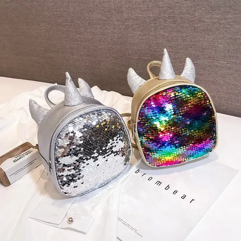 Kinder Mini Süß Pailletten Einhorn Rucksack Mädchen Mode PU Leder Schultasche Glitzer Tagesrucksack Freizeit Reisebuch