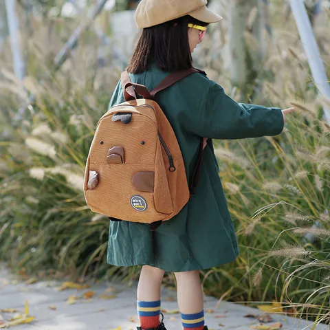 Japanisch Süß Cartoon Tier Kord Mini Rucksack Lässig Klein Schule Buchtasche Kinder Daypack Für Kinder Studenten