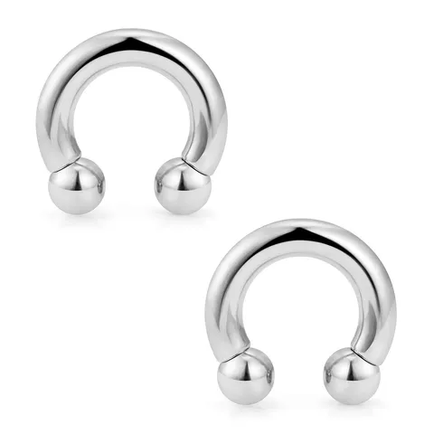 316L Stainless Steel Horseshoe Circular Barbell Piercing Ring Internal Threaded Body Jewelry Ball Cone Earrings For Women Men
