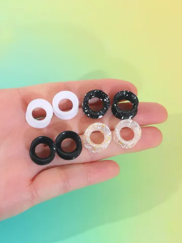 Flexible Silicone 316L Stainless Steel Ear Gauges Plugs Double Flared Stretching Kit Gothic Ear Piercing Jewelry For Men Women